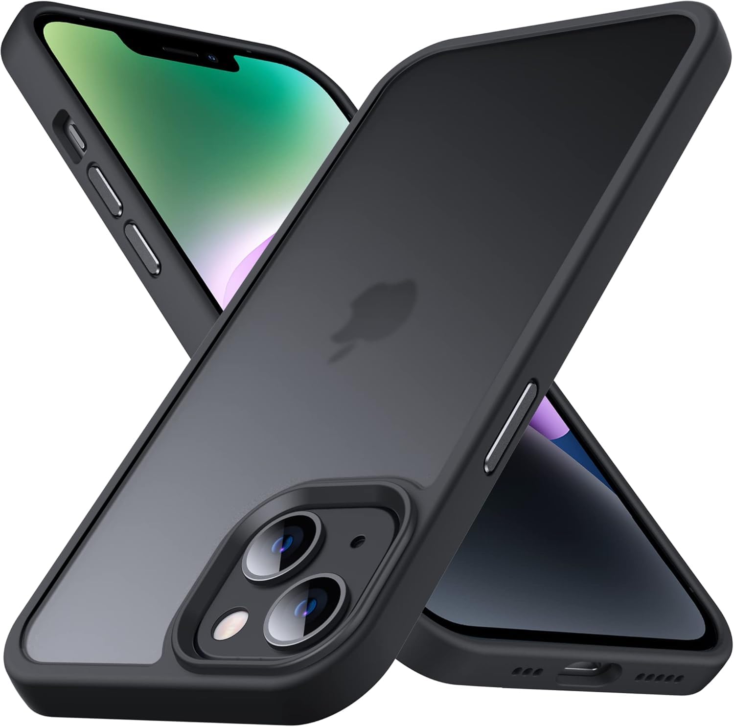 Anqrp Designed for iPhone 14 and iPhone 13 Case, [Military Shockproof] Super Soft Silicone Slim Translucent Matte Protective Phone Cover, Compatible with iPhone 14/13 6.1", Black