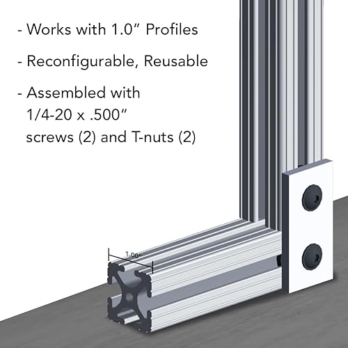 Miniatura 14 de 8020, 40-4307, serie 40, soporte de placa plana de aluminio de 2 agujeros, soporte de conector de montaje recto para extrusión de aluminio extruido