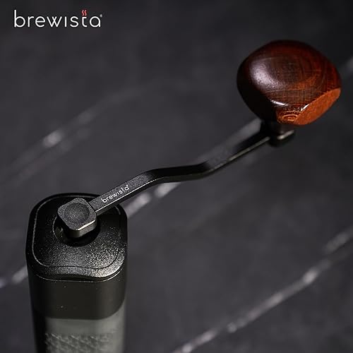Miniatura 5 de Brewista Artisan Meteor - Molinillo manual de café, molinillo de rebabas cónicas de acero inoxidable con 18 ajustes ajustables, expreso portátil,
