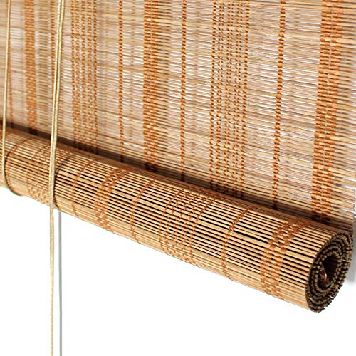 Persianas Enrollables De Bambú Natural De Estilo Japonés, Cortinas con Oscurecimiento De La Ventana Del Rodillo Del Apagón Del 40%, Ideal para El Salón De Té Del Balcón Del Gazebo Del Patio, 50cm / 60