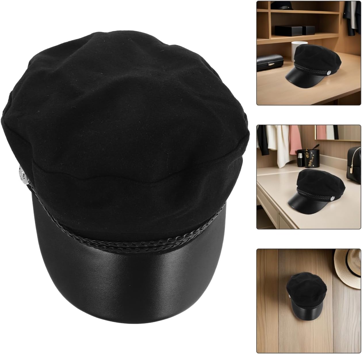 Garneck Women Newsboy Hats Black Classic Vintage Newsboy Cap Vintage Women Men Cap for Casual Party Dress - Image 8