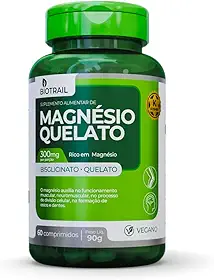 Magnésio Quelato Bisglicinato 300mg Biotrail 60 comprimidos