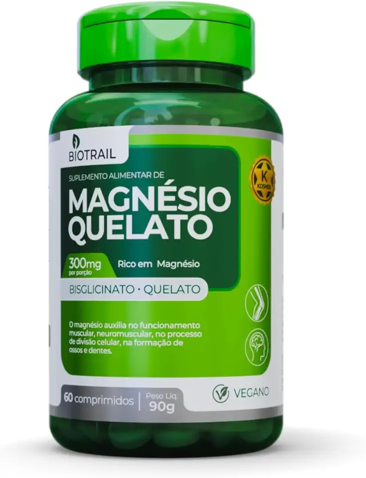 Magnésio Quelato Bisglicinato 300mg Biotrail 60 comprimidos