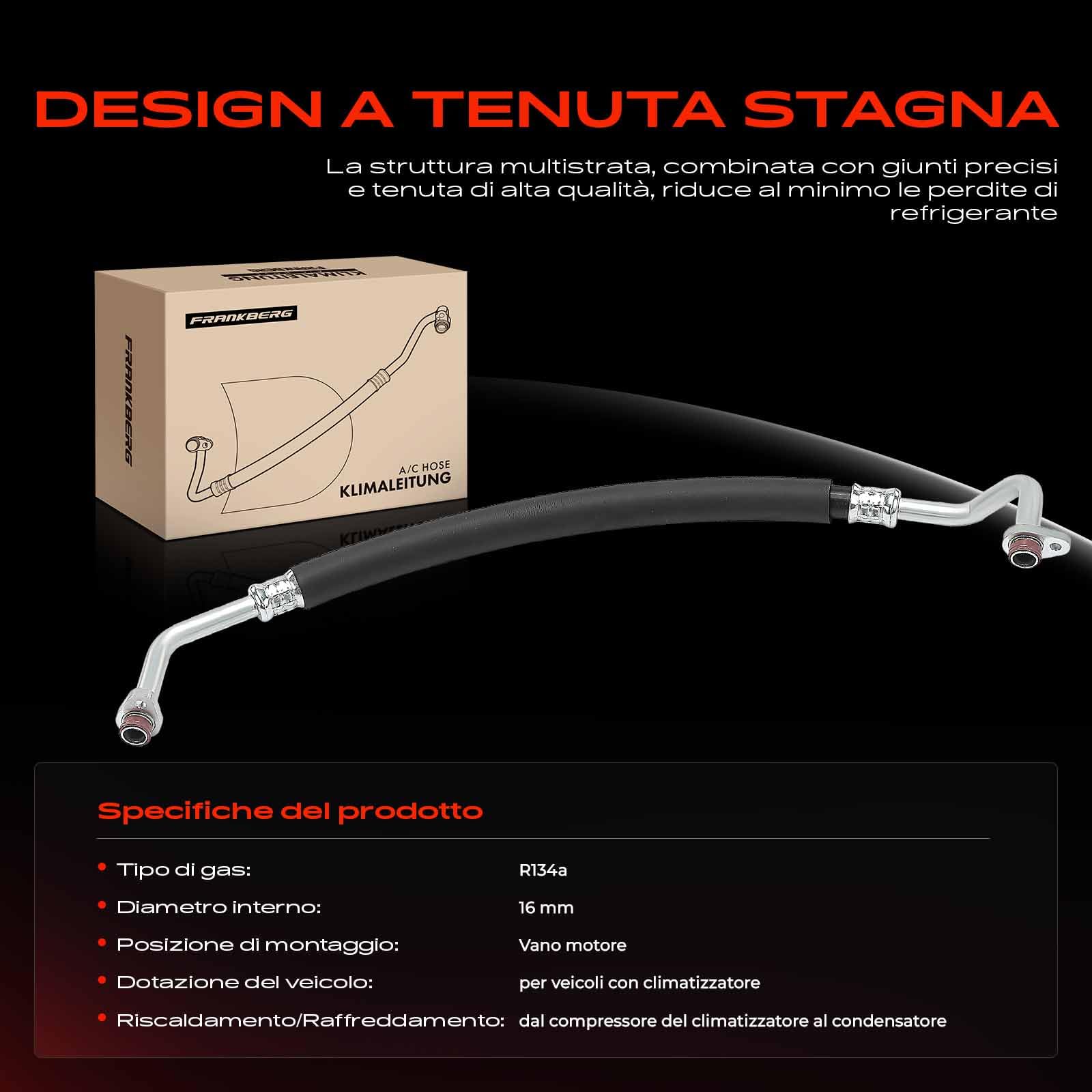 Frankberg Tubo di Carica Refrigerante Compatibile con Scénic II JM0/1 1.6 Scénic II JM0/1 1.6 16V Scénic II JM0/1 1.4 M.e.g.a.n.e II BM0/1 CM0/1 1.6 16V Grand Scénic II JM0/1 1.6 43SKV521,V46200014