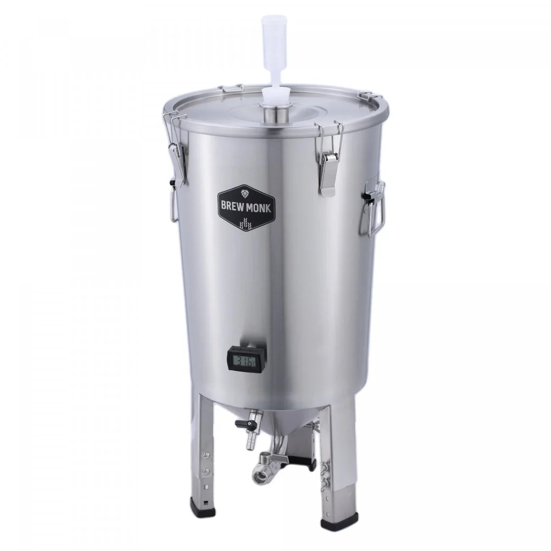 Depósito de Fermentación Acero Inoxidable 30L con Fondo Cónico, Válvula Spunding y Termómetro Digital