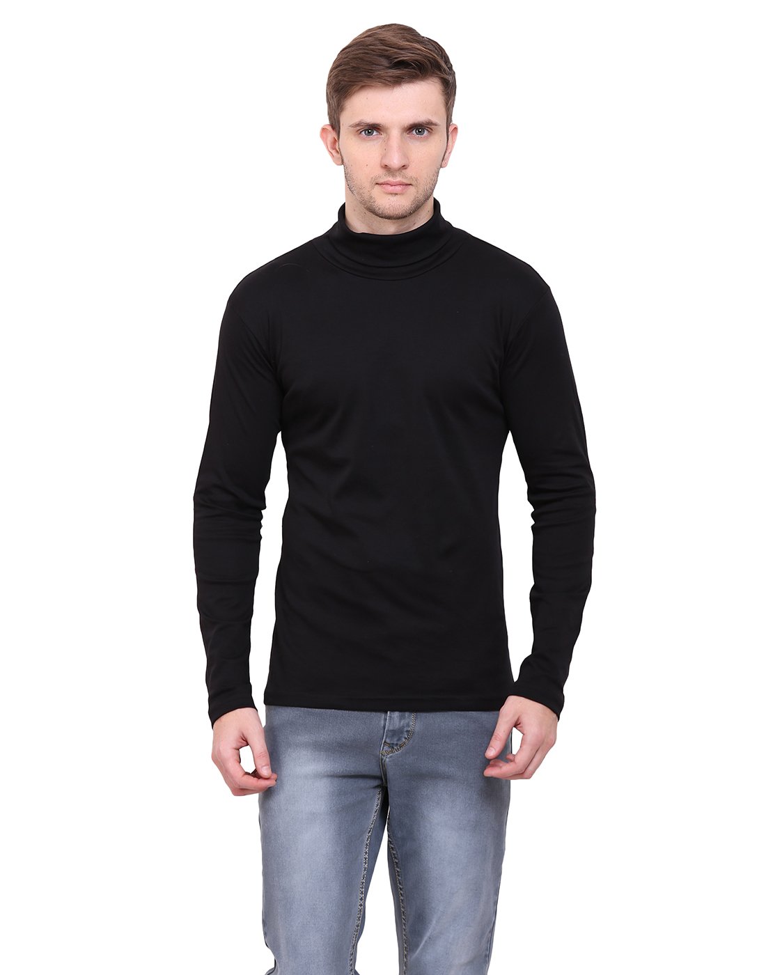 Men's Regular Fit T-Shirt (LB0116-S_Black_Small)