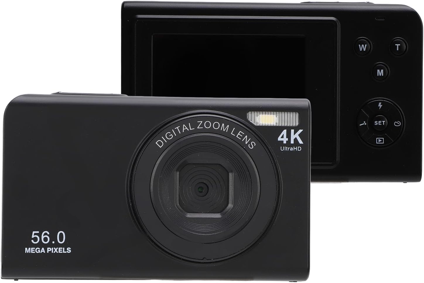 CCYLEZ Digital Video Camera, 4K 16x Digital Zoom Vlogging Camera 56MP for Beginners (Black)