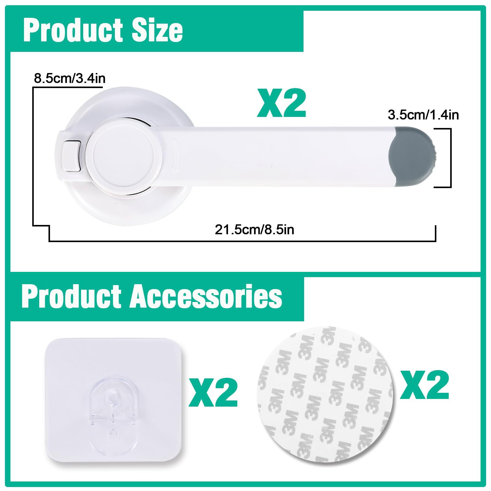 Babylush Cerradura de inodoro a prueba de niños (paquete de 2)