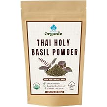 Organic Thai Holy Basil Powder 8 OZ - Premium Ground Hot Spice - Culinary Seasoning for Soups, Stir-fries, and Asian Cuisine 8 OZ