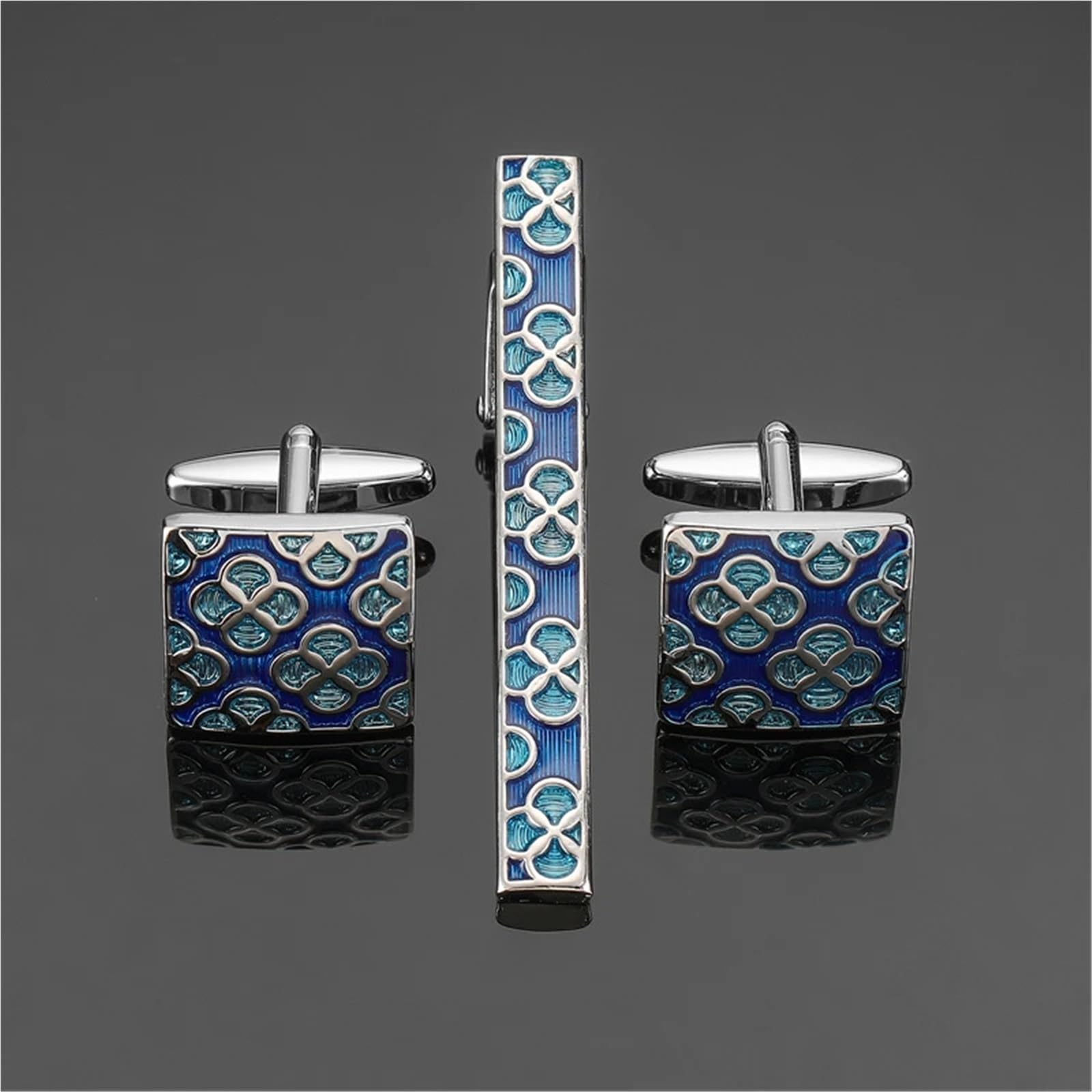 Juego de gemelos con clip corbata cobre for camisa hombre, regalo joyería moda Para Hombres