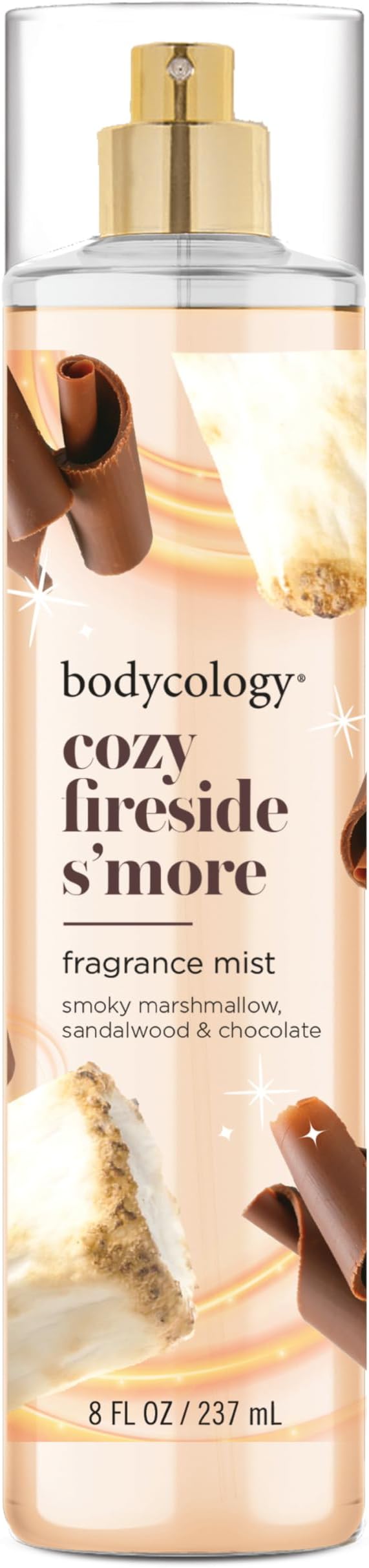 Bodycology Long-Lasting Fragrance Body Mist, Cozy Fireside S'more, 8 fl oz