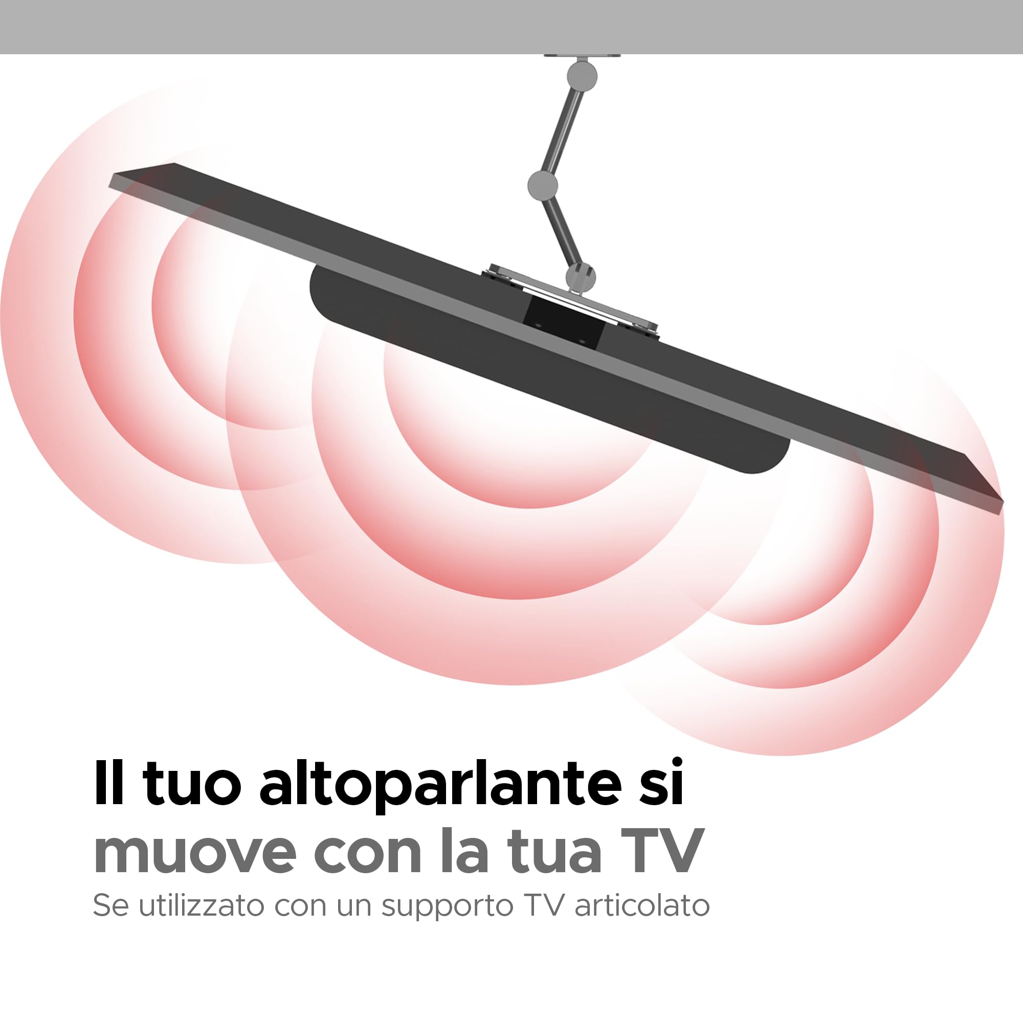 Sound bass Supporto TV per Soundbar Beam, Sotto il TV, Nero | Compatibile con Sonos Beam Soundbar Generazione 1 & 2, Staffa di Montaggio per Appendere al TV, Kit Hardware Completo Incluso