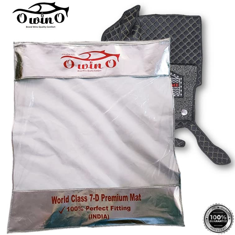 Image of 7D Mat for Marazzo Car Floor Mat with Free Bumper Protector, Year: 2018-22, 100% Company Assured, Washable, Grass Mat Attached (Black, Mahindra Marazzo)