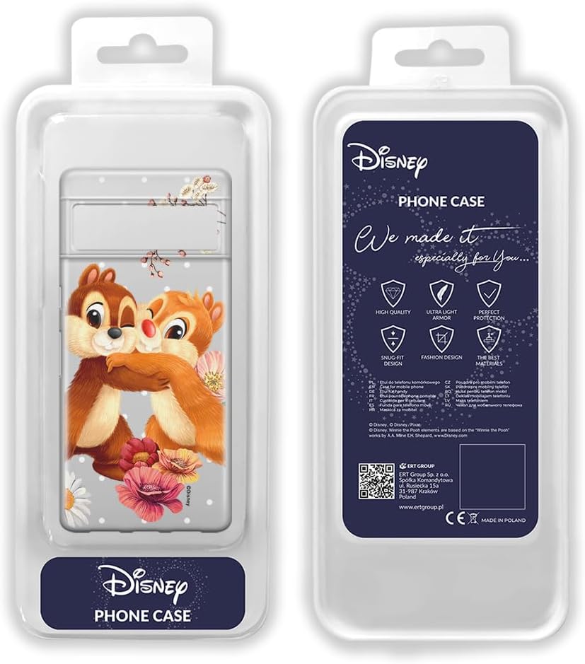 ERT GROUP Mobile Phone case for Google Pixel 7 PRO Original and Officially Licensed Disney Pattern Chip & Dale 003 optimally adapted to The Shape of The Mobile Phone, Partially Transparent