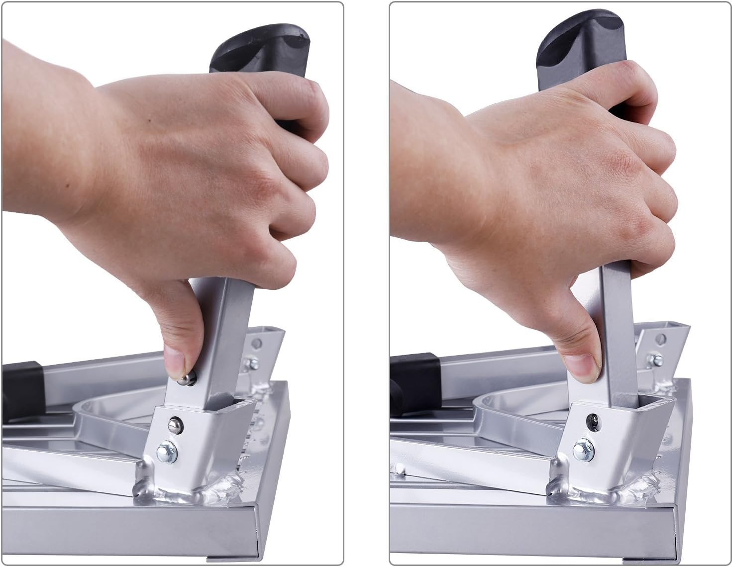 Johgee Marche Pied Pliable Escabeau Pliant Aluminium Marchepied Caravane Antidérapant Capacité 150 kg, Taille 47 x 30 x 23 cm