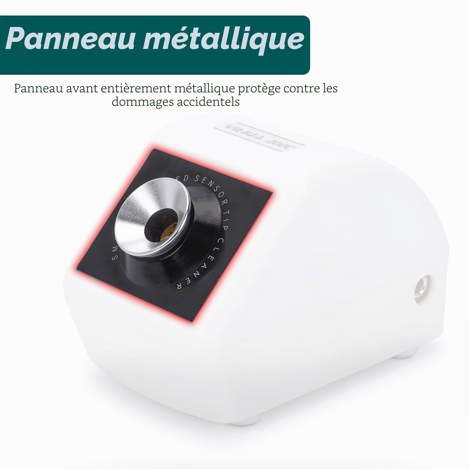 YIHUA 200C Nettoyeur de panne de fer à souder motorisé avec capteur infrarouge, 4 brosses en laiton et adaptateur secteur 12V. Compatible série 900M, série 907, série 902 (EU Plug)