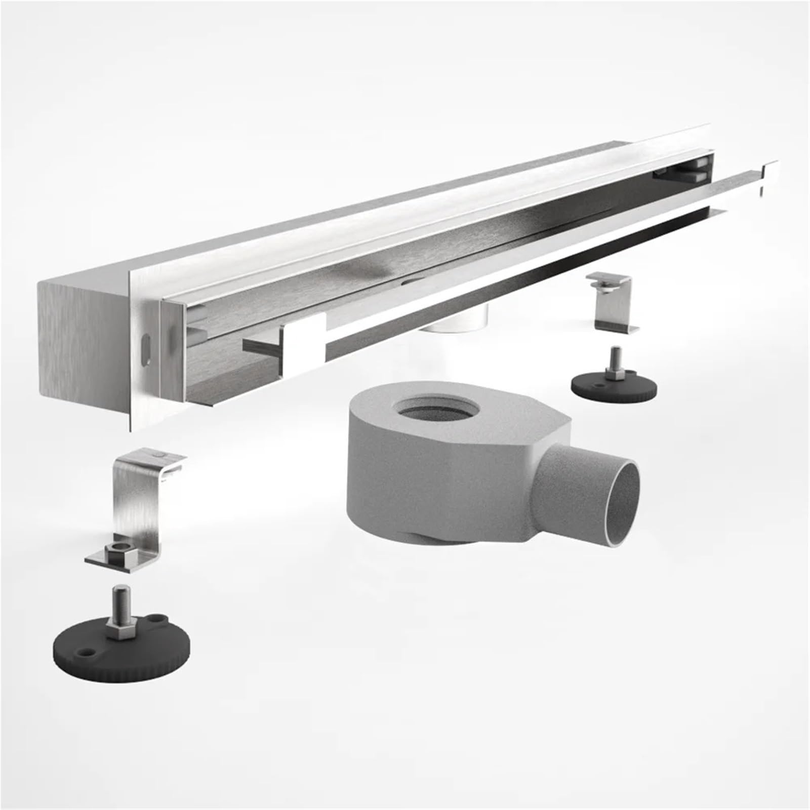 Scarico doccia lineare, | Profilo sottile, drenaggio ad alto flusso, acciaio inossidabile 304, design a parete for bagni moderni.(Length 800mm Black)