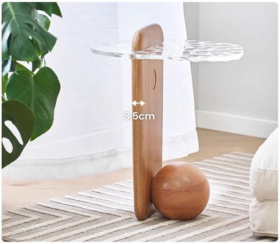 Sofas Wind Tea Table Solid Wood Side Table Living Room B&B Bedroom Small House Water Wave Glass Small Tea Table Sofas for Living Room