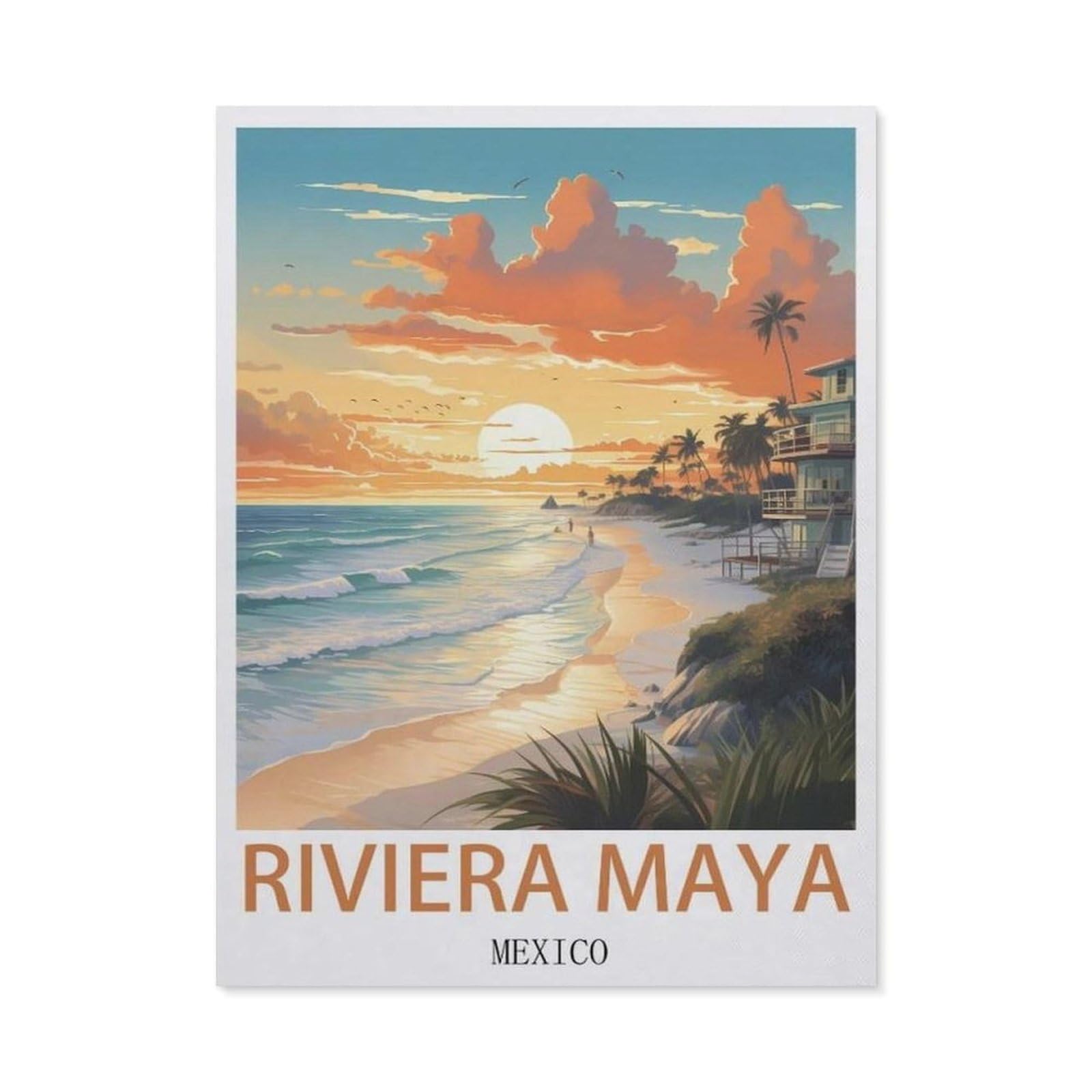 Metal Tin Sign，Riviera Maya Mexico(15x30cm）