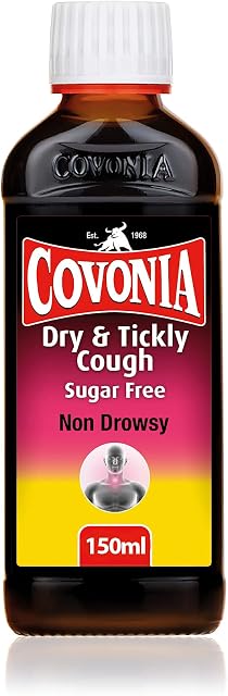 Covonia Dry & Tickly Cough Sugar Free Oral Solution 150ml soothing relief or irritating dry coughs and sore throats