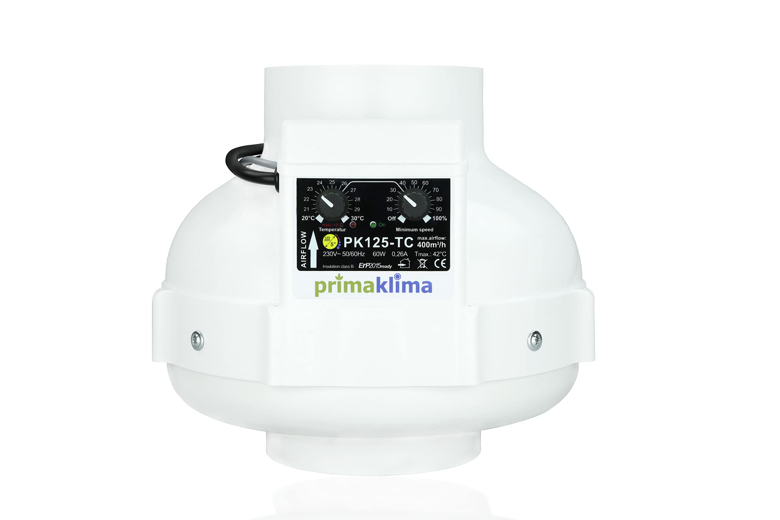 GrowPRO Lüftungsset 400m3/h AC Budget Temperaturgesteuert inkl. Aktivkohlefilter und Zubehör