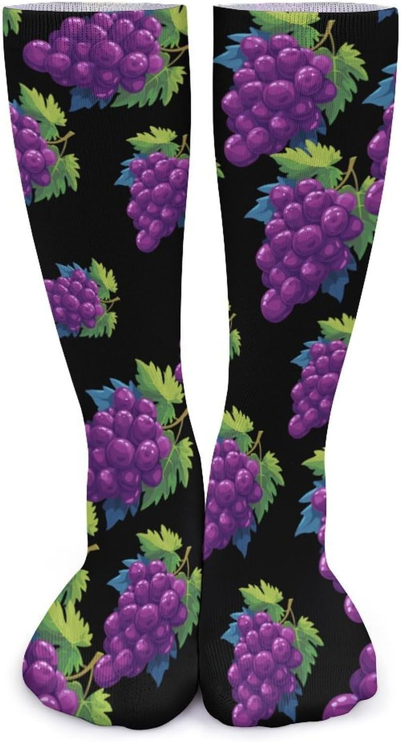 Grapes Knee High Socks Casual Long Stockings Over Calf Sock Tube for Women Men