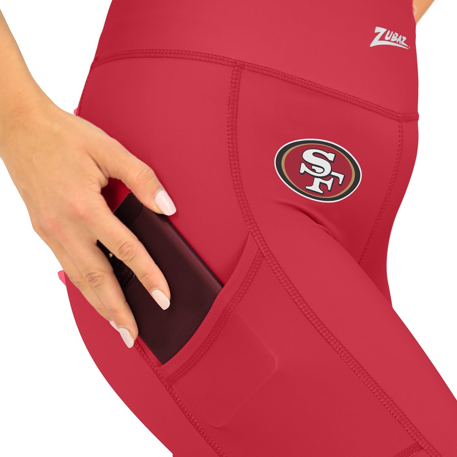 Zubaz NFL Women's Elevated Powermesh Leggings with Quad Pockets (XS - 3XL) - Image 4