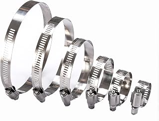 Hose Clips, 30 Pack Adjustable Hose Clamp Set, 6-63mm Stainless Steel Worm Drive Hose Clamp, for Water Pipe, Home Gas Pipe, Automotive, Mechanical Application, 6 Sizes Drive Pipes Hose