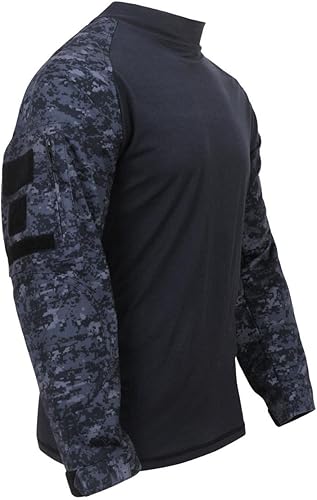 Rothco Camisa militar de combate NYCO ignífuga, camuflaje digital Midnite