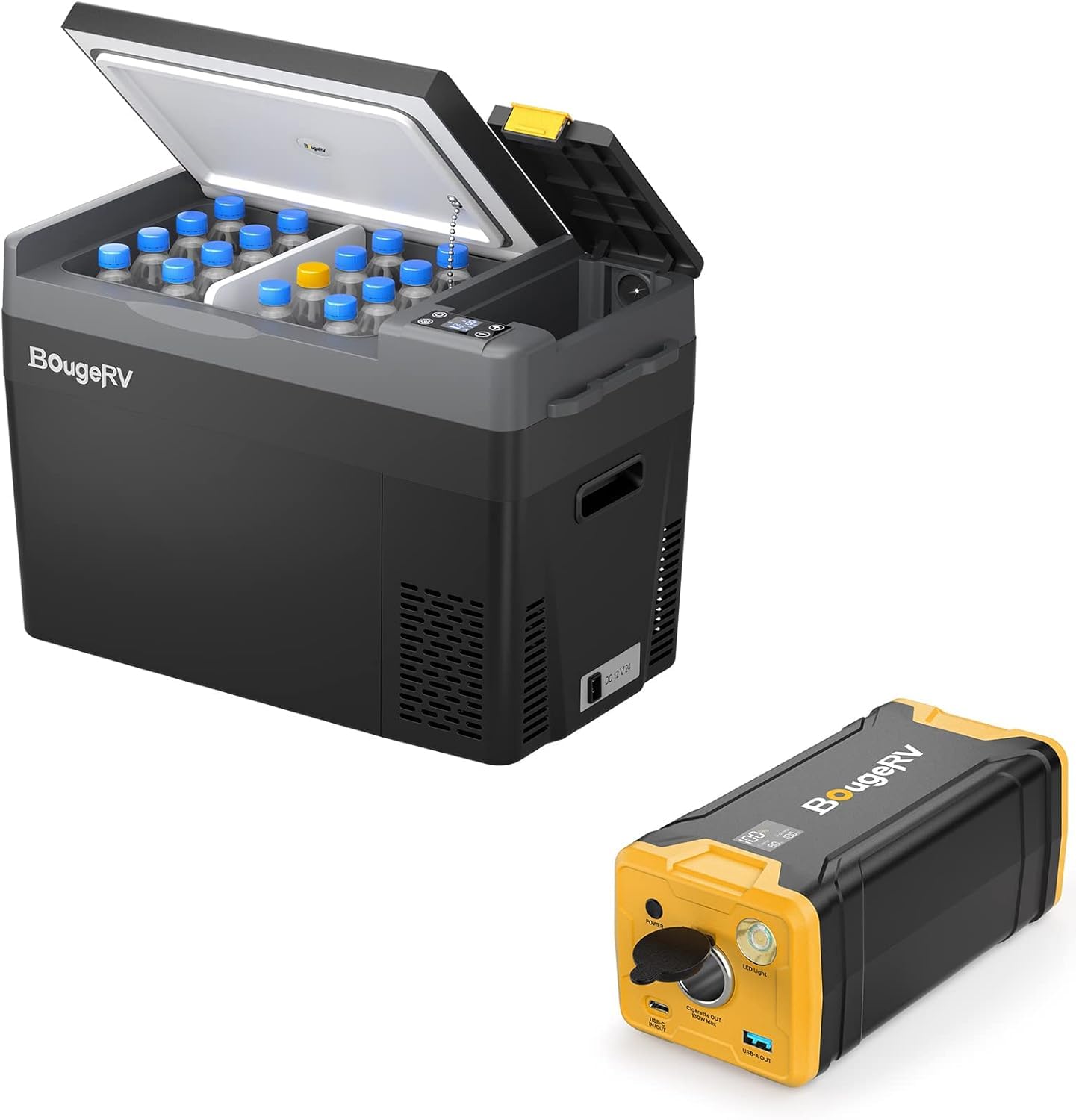 BougeRV CRPRO 29L 12V/24V nevera de coche (negro) y 220 Wh estación de energía portátil para CRPRO nevera portátil