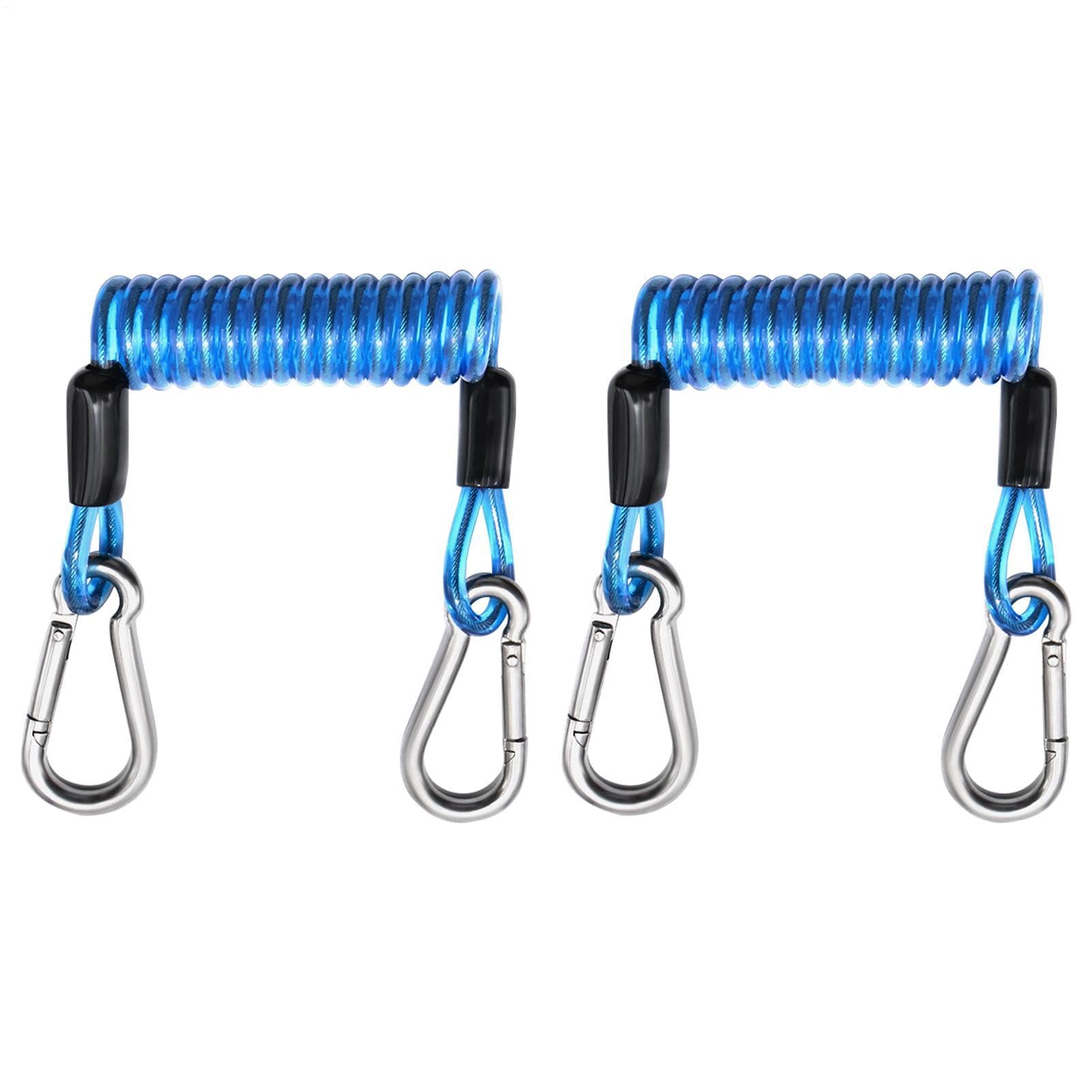 Paddle Board Rope - Red, 2piece Paddle Heavy-Duty Connector | Carabiner Kayak Cord, Anti-Lost Tether For Camping, Boating, Marine, River Fishing