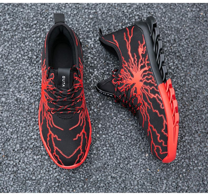 Men’s Lightning Print Y2K Running Shoes Lightweight Breathable Mesh Sneakers with Anti Slip Elastic Shock Absorbing Sole for Outdoor Fitness Jogging Walking and Casual Wear3