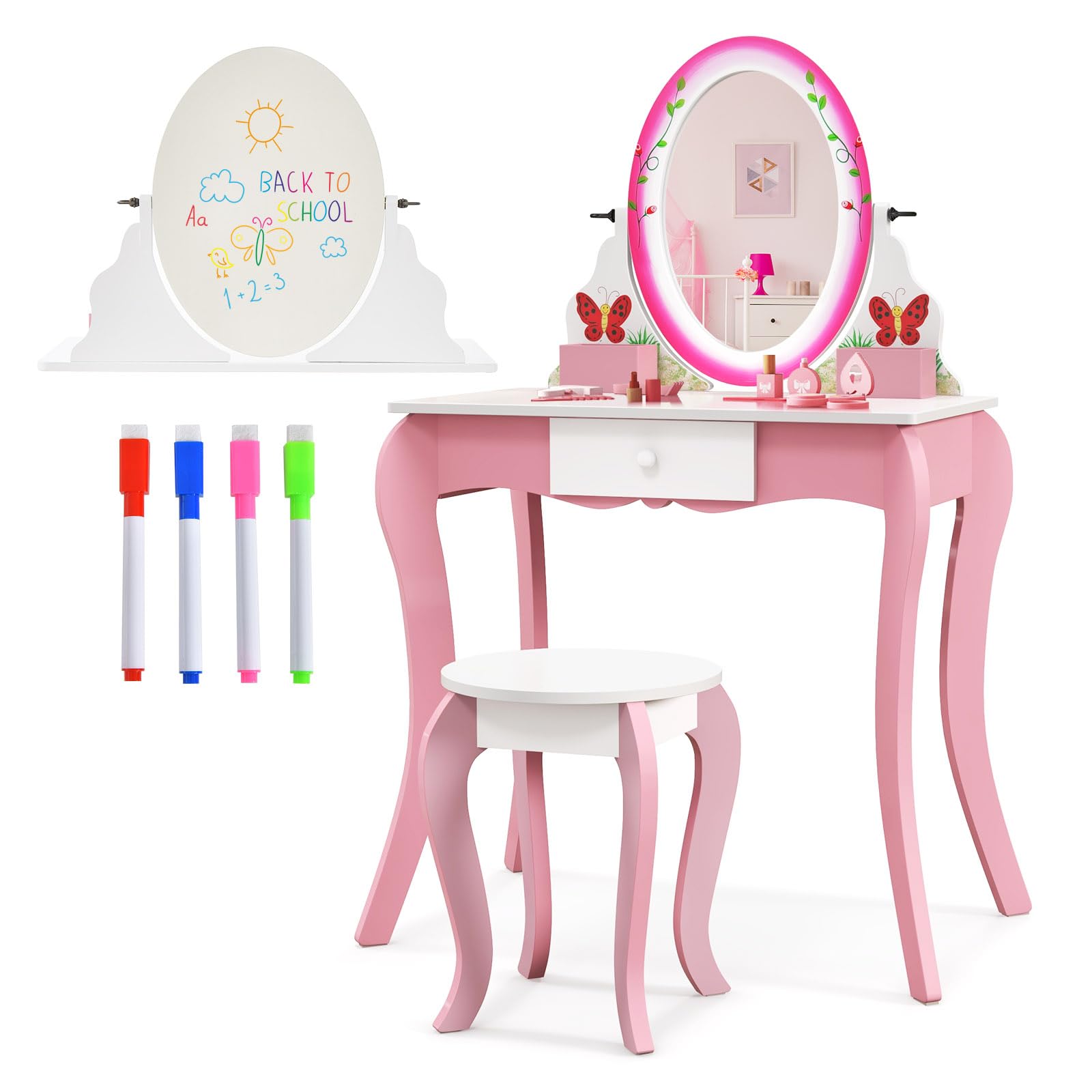 Study Table Comniner Height Adjustable Children Kids Desk And Chair Set ...