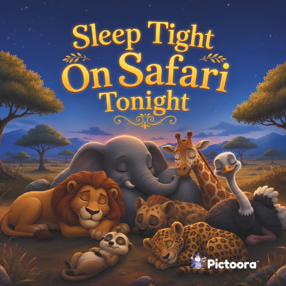 Sleep Tight On Safari Tonight: A Bedtime Story Picture Book With Cute Sleeping Safari Animals for Toddlers, Preschoolers And Kids (Sleep Tight Tonight)