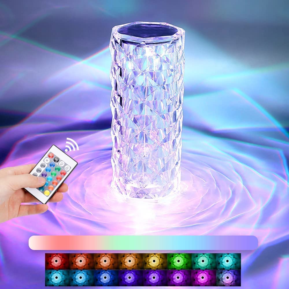 Chocozone 16 Color Changing Crystal Diamond Table Lamp for Bedroom Birthday Gift for Girls Valentine Gift for Girlfriend-image-25