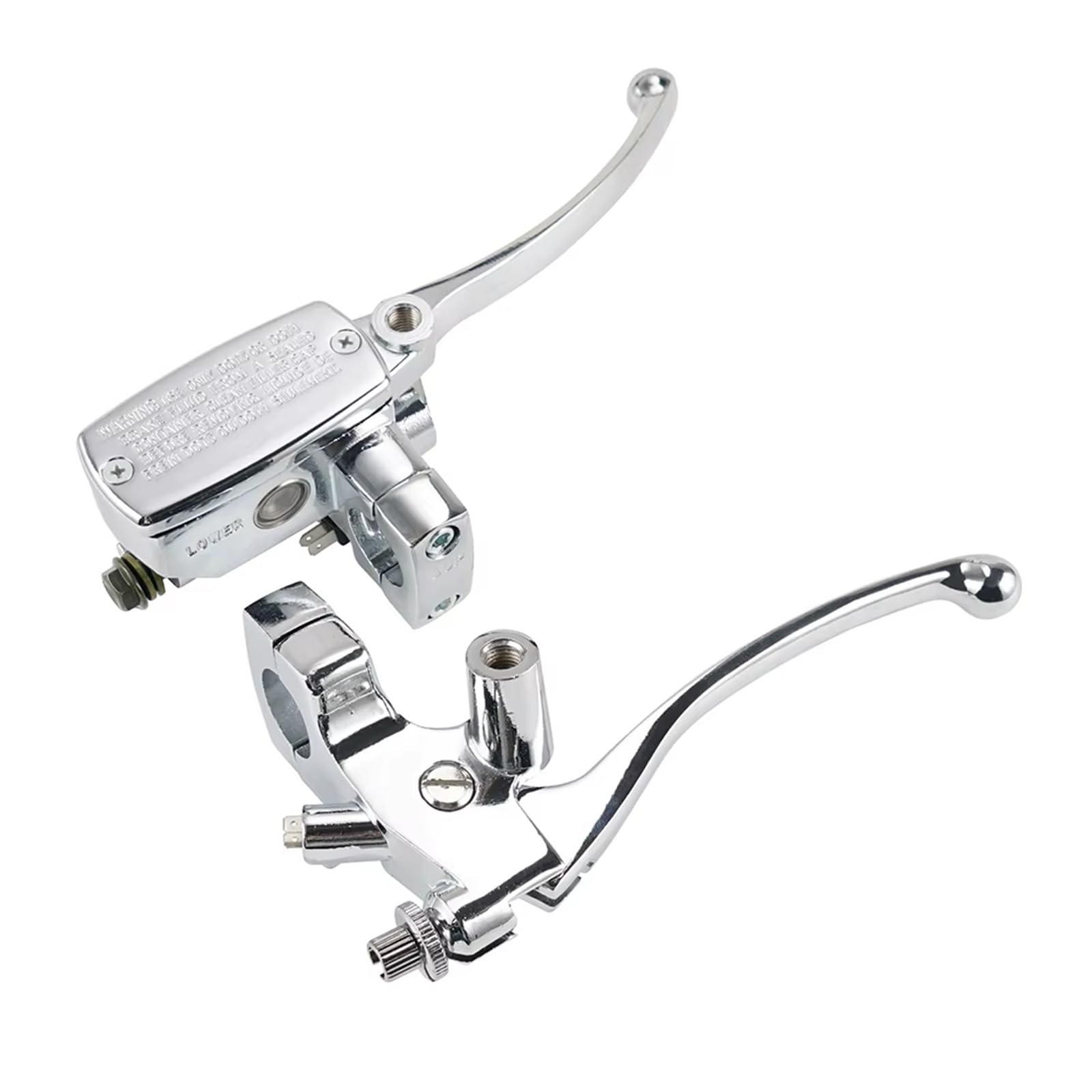 KOEHXJ Brake Clutch Levers 25mm 1" Handlebar Hydraulic Brake Master Cylinder Clutch Levers for VT1100C for VT1100 for C3 1100 Aero Spirit 1997-2007(Silver)