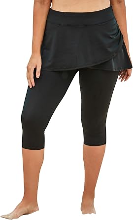 Swimsuits For All Swim 365 Womens Plus Size Skirted Swim Capri Pant