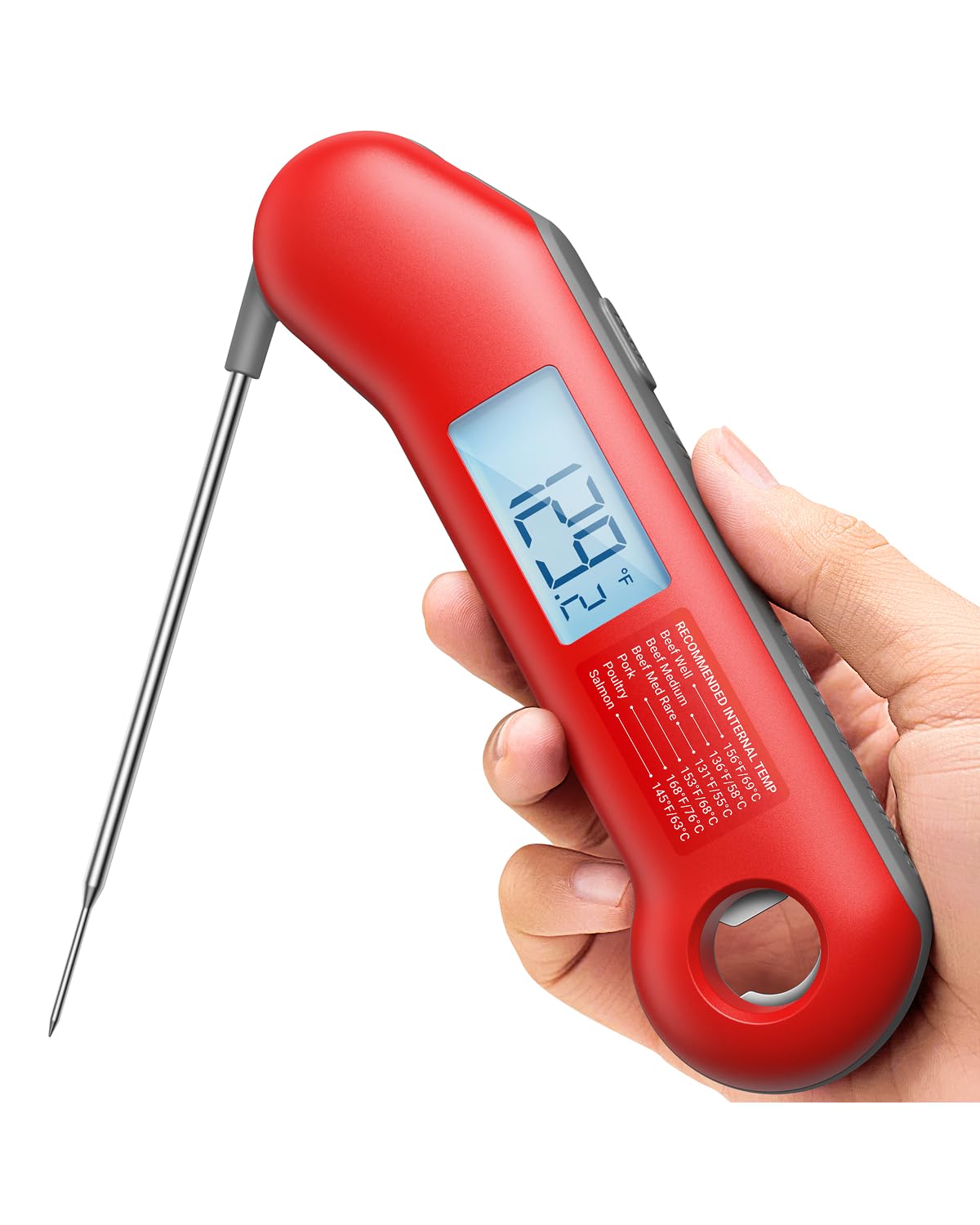 ThermoMaven F1 Turbo Termómetro de Carne Profesional, Lectura Instantánea en 0,5 s, Precisión ±0,3 °C, Certificación NIST y NSF, IP67 Impermeable, Pantalla Giratoria 180°, BBQ, Horno y Asados