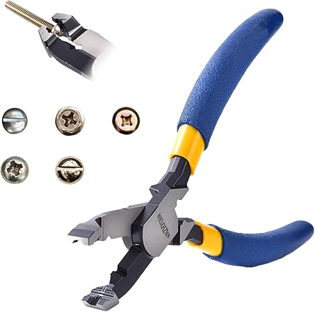 Multi-Function Screw Extractor Pliers, Non-Slip Screw Removal Tool, Extracts Stripped, Broken, Rusted Screws, Screw Pliers for Tightening, Loosening and Gripping Nuts and Bolts，Wire pliers