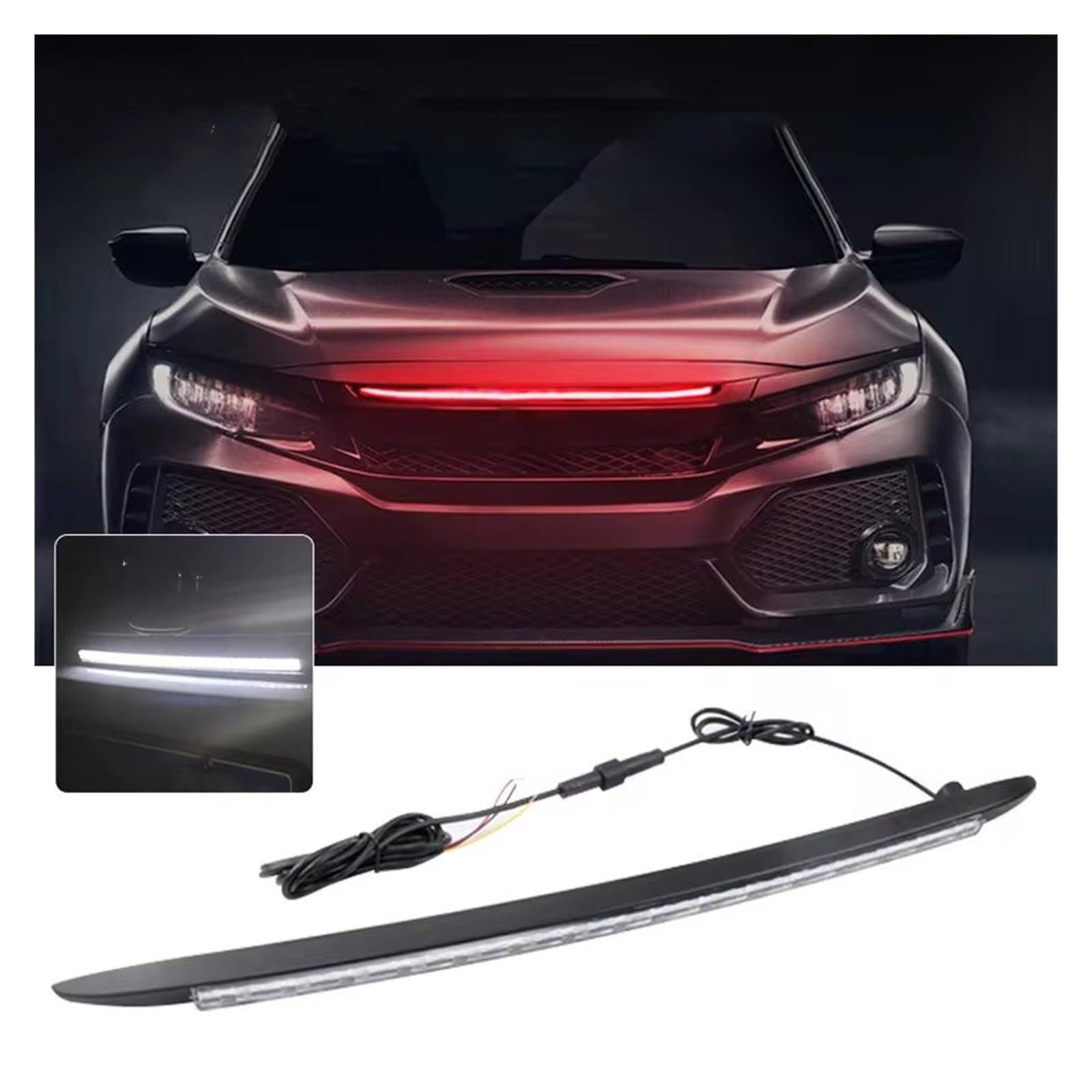 Faros Delanteros Tira Luces LED para Rejilla Delantera Coche 12V DRL Luz Circulación Diurna para Decoración Barra Lámpara LED Flexible Universal Faros Principales Coche