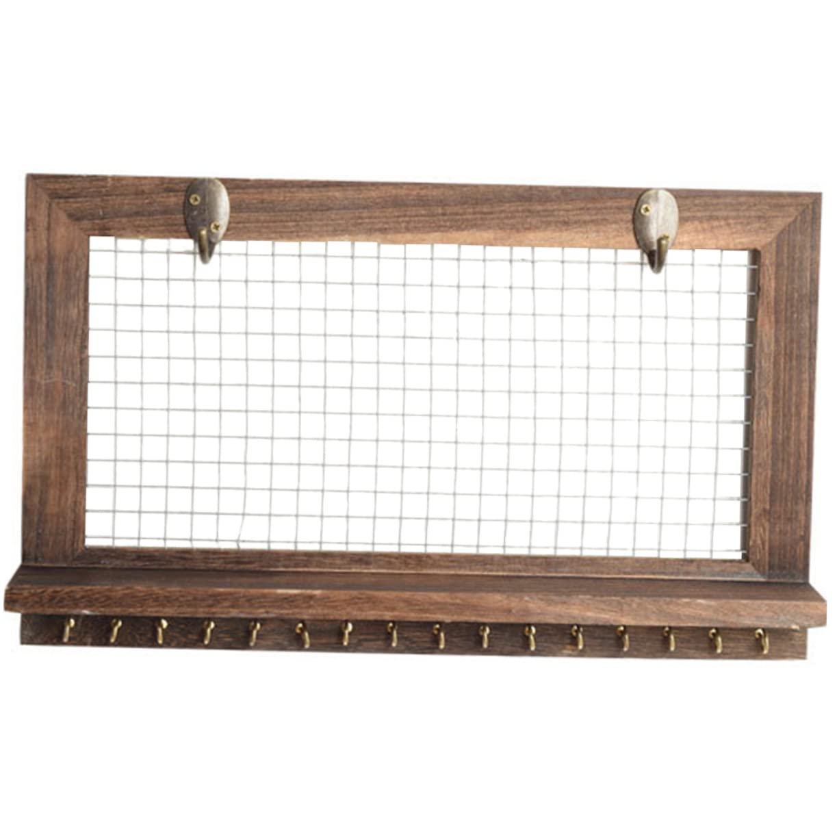 Portachiavi da Parete Ripiano in Legno e Metallo Rustico