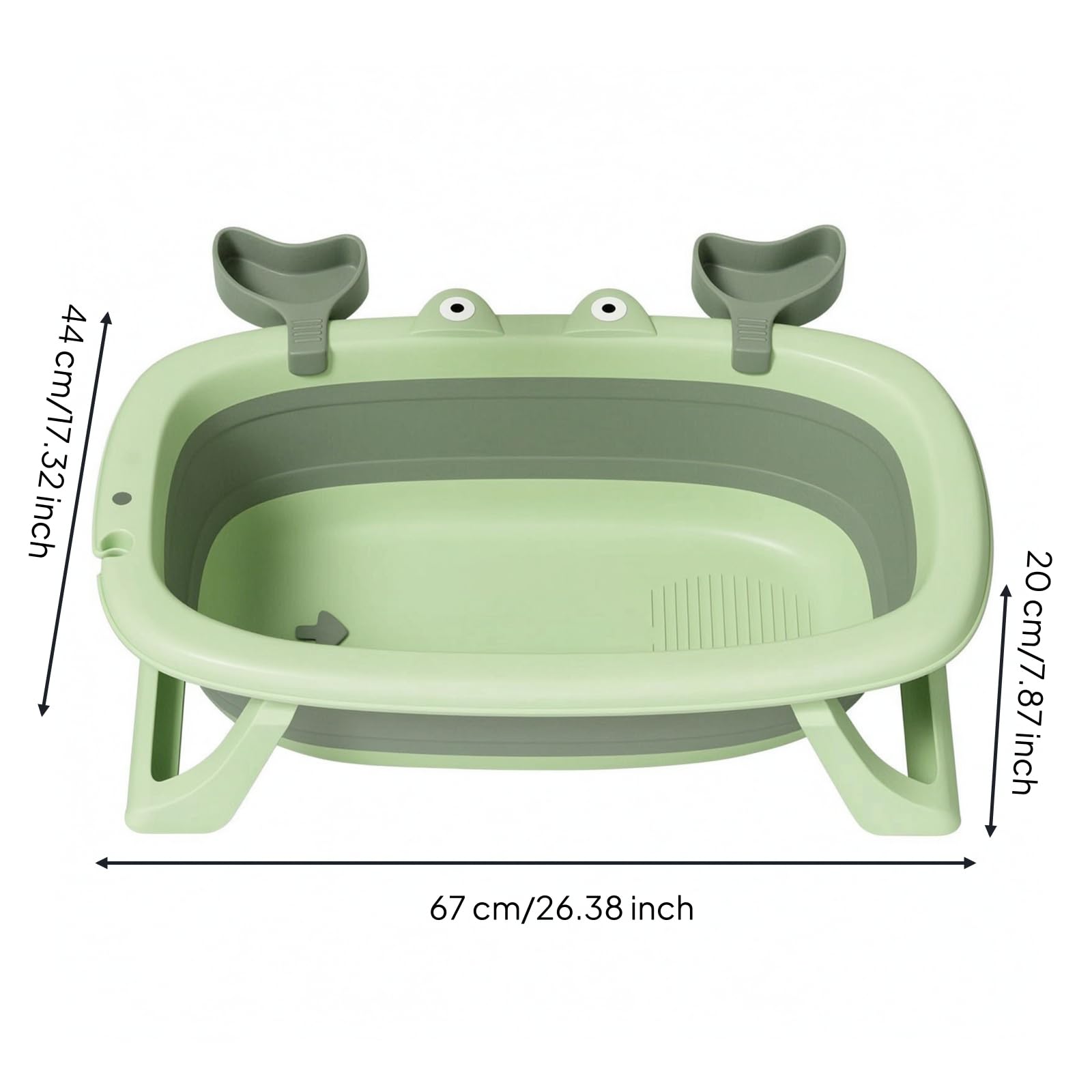 Vasca da Bagno per Salvaspazio | Maniglie Laterali Integrate, Vasca da Bagno per Cuccioli, Casa, Verde