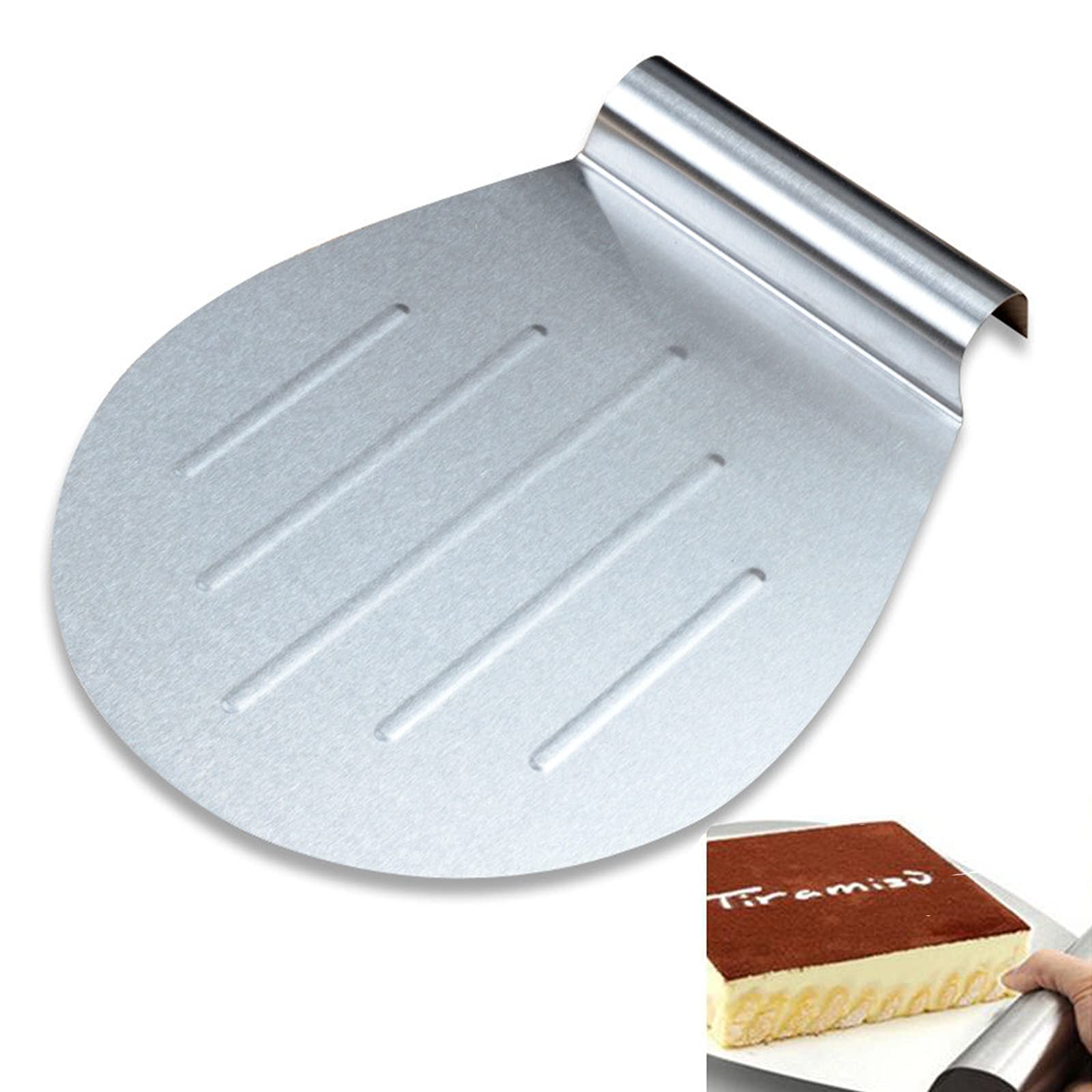 OFKPO Pala Per Pizza In Acciaio Inox - Paletta Per Torte, Pane, Frittelle, Con Manico Antiscottatura - Foto 8