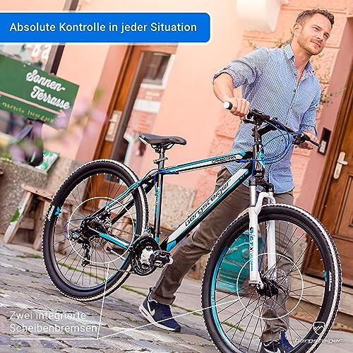 Mountainbike Bergsteiger Canberra 29 Zoll mit Aluminiumrahmen und 21 Gängen