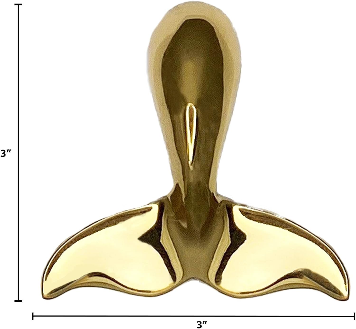 Humpback Whale Tail Doorbell Ringer - Brass