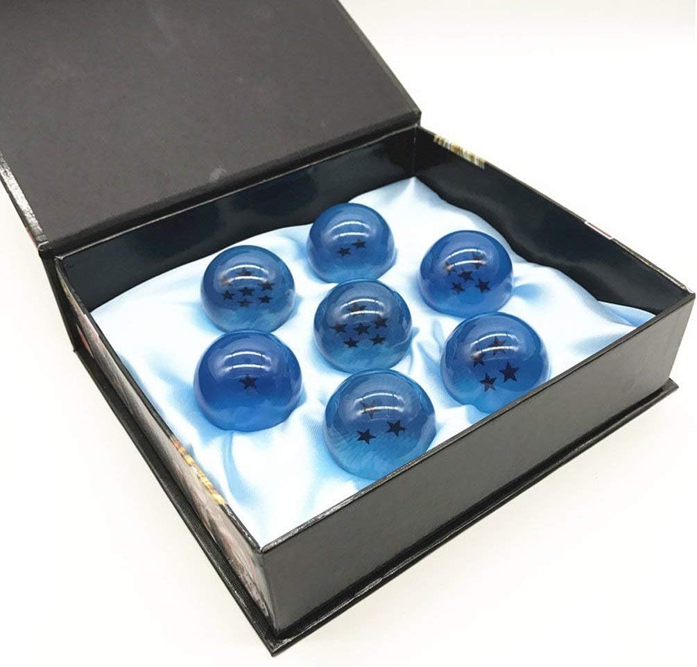 Boxtree Children Toy New Gift Box Set of 7pcs Ball Z 43mm/1.7" Stars Crystal Ball (Blue)