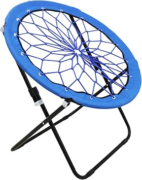 Bungee Chair Portable Foldable, Dish Chair Bunjo Game Chair for Outdoor and Indoor and Camping and BBQ Royal Blue
