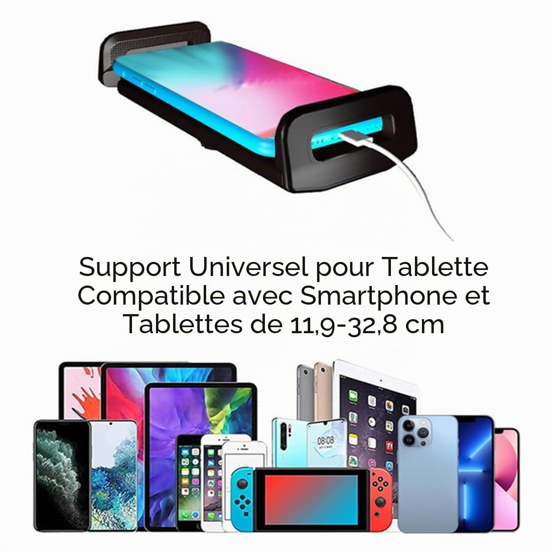 VENQI Support de Tablette col de Cygne pour lit - Bras Flexible à 360° - Support de Tablette Compatible avec iPad Mini Pro Air, Switch, Samsung Galaxy Tabs, Autres appareils de 4,7 à 11"