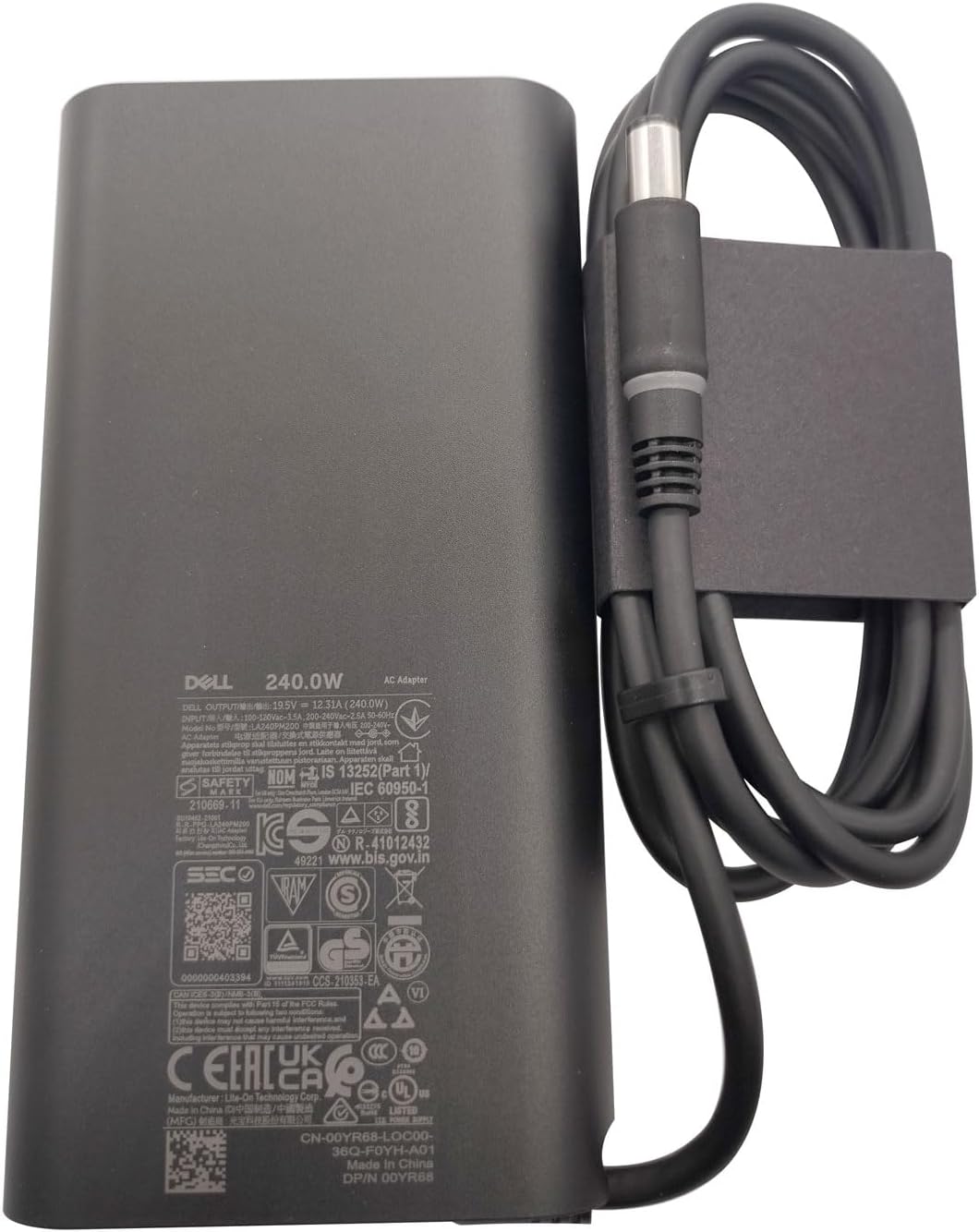 Dell GaN Laptop Charger 240W Watt Barrel 7.4mm tip AC Power Adapter - LA240PM200 HA240PM200 DA240PM200 0YR68 4GC66 G5K8G R4P0K for Alienware Laptop