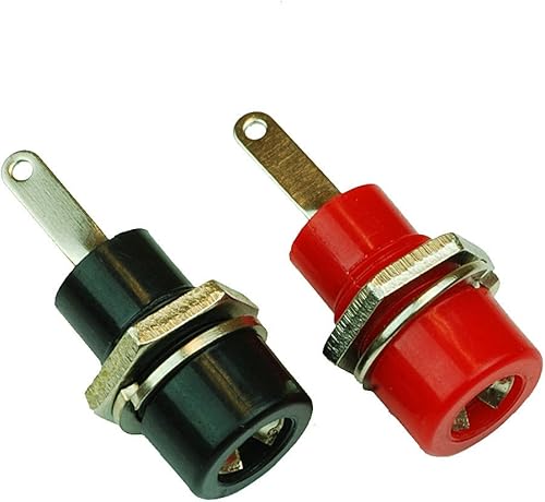 Miniatura 3 de Conectores tipo banana de 0.157 in, tipo soldadura, negro y rojo, 6 pares